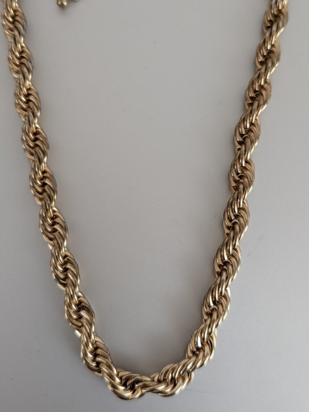 Gold Tone Rope Chain Necklace